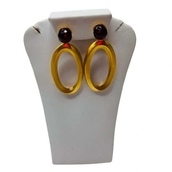 DEAN DAVIDSON Gold Plated Ruby Red Collection Drop Earrings